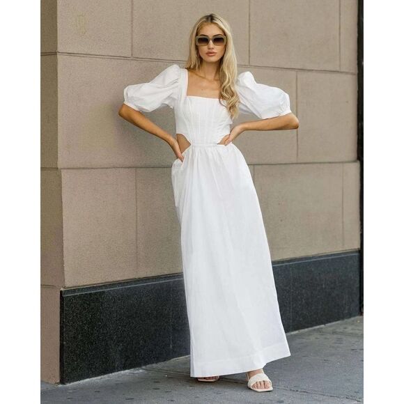 STAUD Astro Poplin Dress white US4 - Picture 1 of 13
